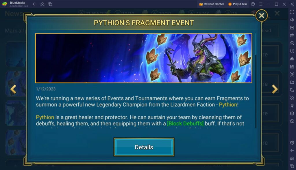 RAID Shadow Legends Pythion Fragment Fusion Event Guide BlueStacks