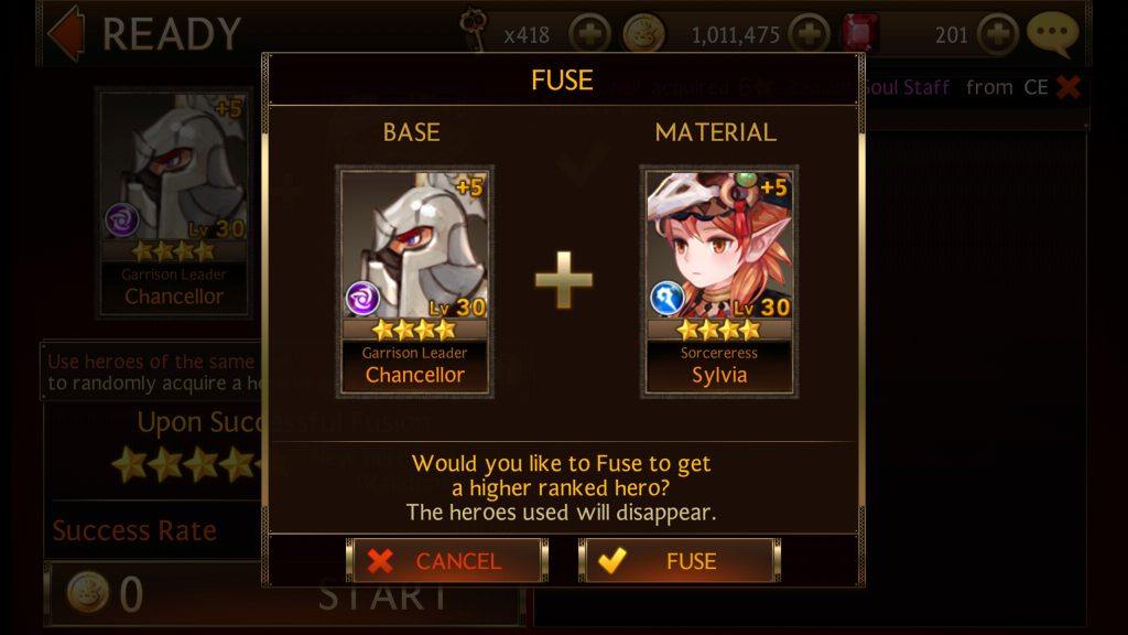 Seven Knights - Fuse 5 Star Level 30 Heroes