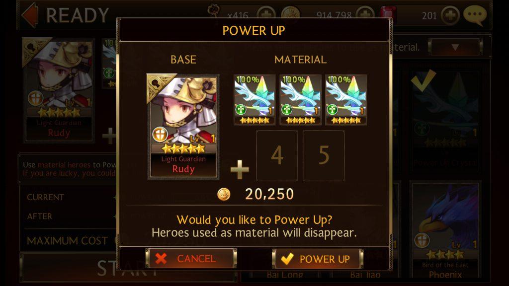 Seven Knights - Menu Add Power Up Crystals