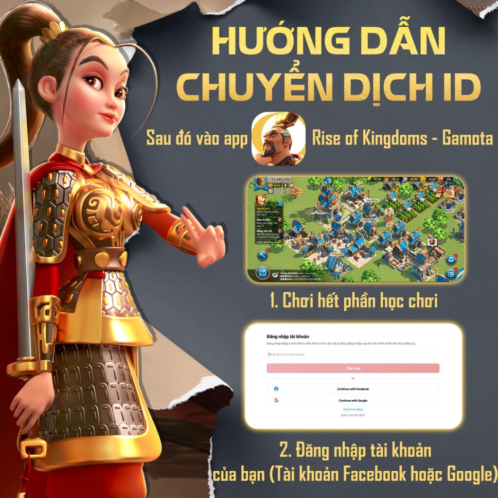 Rise of Kingdoms Gamota Hướng dẫn chuyển dịch tài khoản BlueStacks