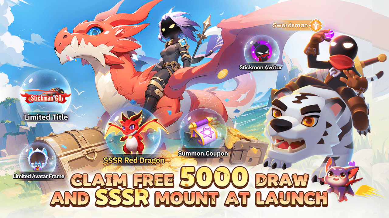 Log in for 5000 FREE Pulls! Stickman GO &ndash; The 3D Stickman Idle Adventure Mobile Game &ndash; Is Officially Launched!