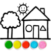 Glitter House coloring for kid