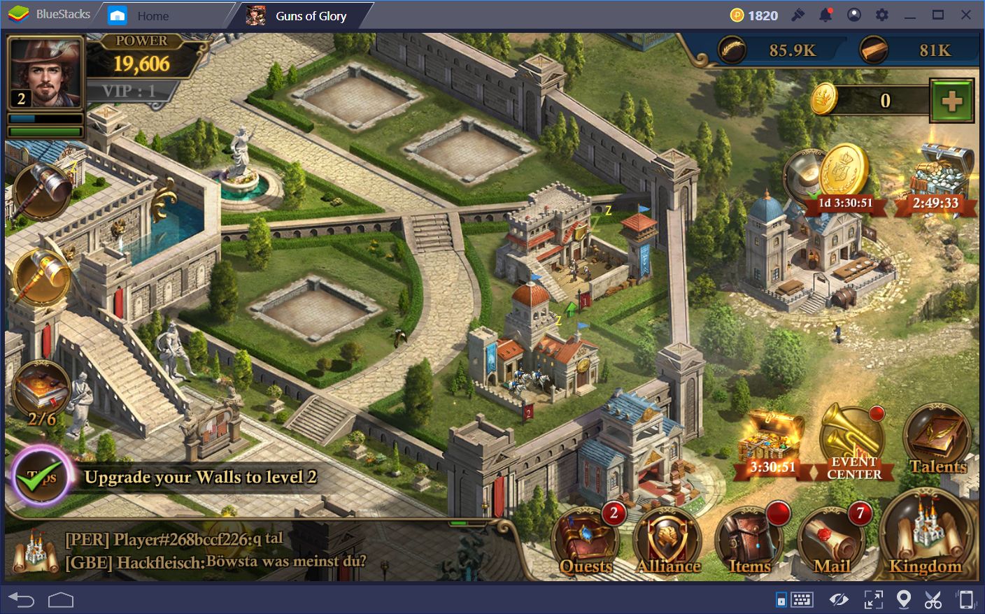 Guns of Glory on PC: Learning About The Castle and Kingdom Screens |  BlueStacks