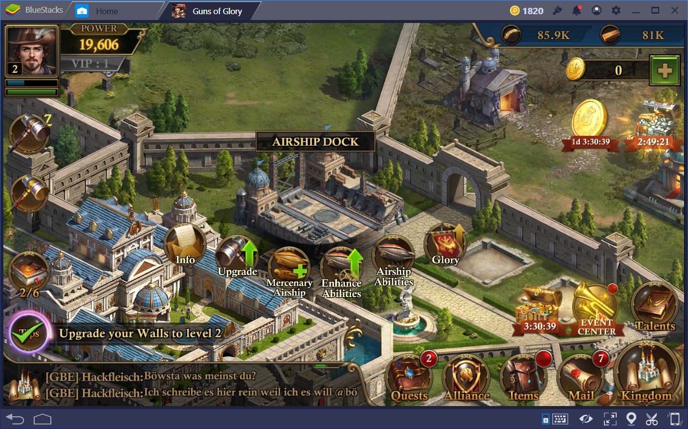 Guns of Glory on PC: Learning About The Castle and Kingdom Screens |  BlueStacks