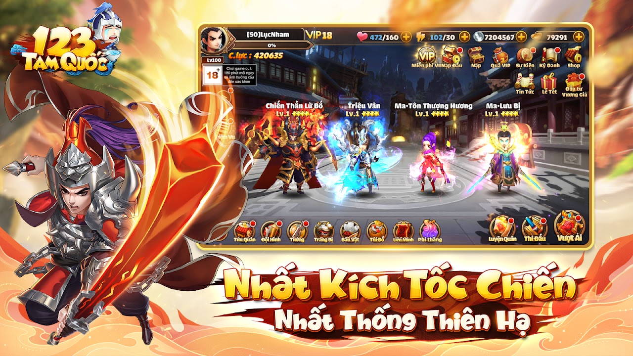 Thống nhất thiên hạ khi chơi 123 Tam Quốc trên PC với BlueStacks