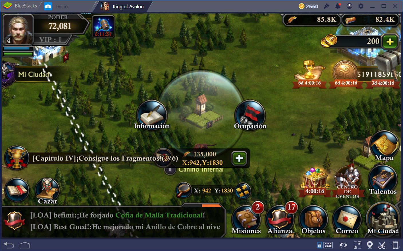 Usando la Multi-Instancia de BlueStacks para Aumentar tu Producción en King of Avalon