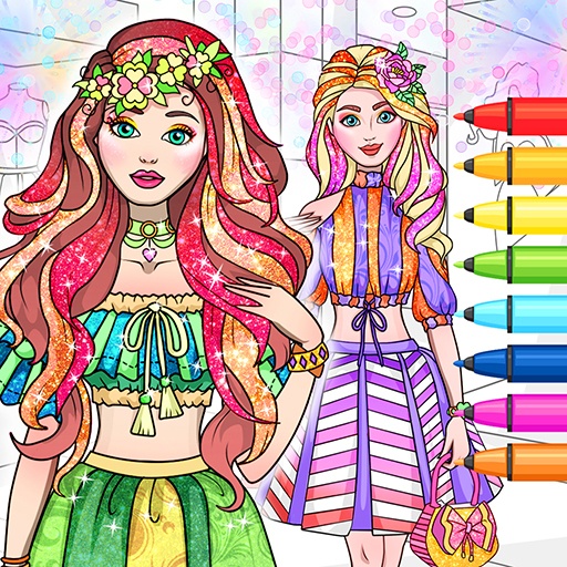 Girl Coloring Dress Up Games