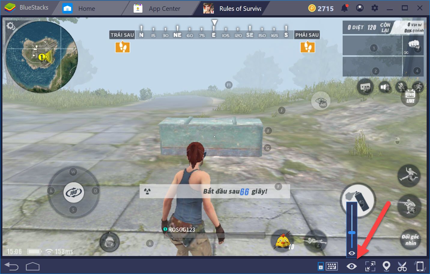 Hướng dẫn thiết lập Game controls khi chơi Rules of Survival với BlueStacks 4