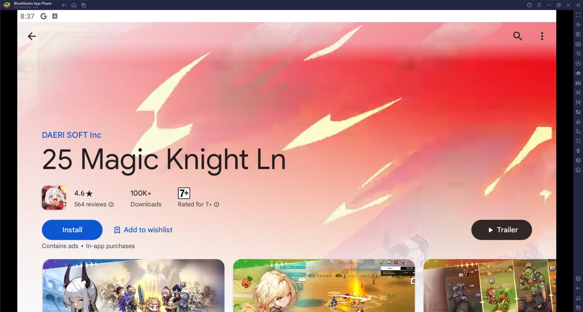 How to Play 25 Magic Knight Ln on PC with BlueStacks