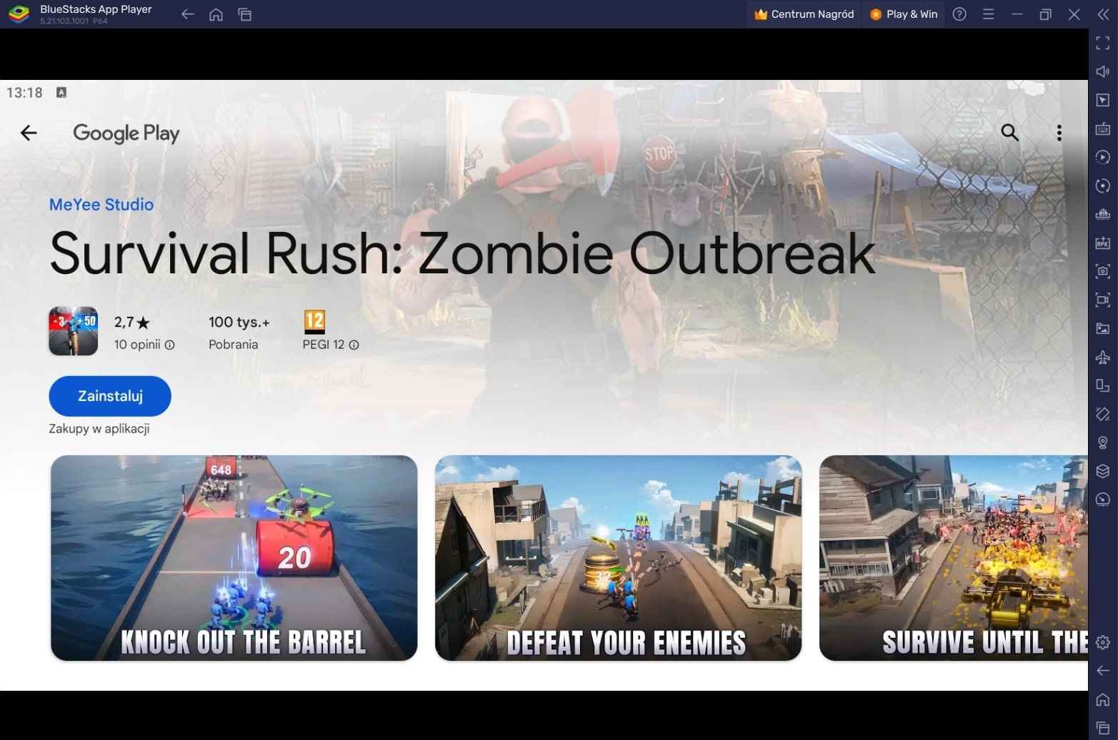 Jak grać w Survival Rush: Zombie Outbreak na PC z BlueStacks.