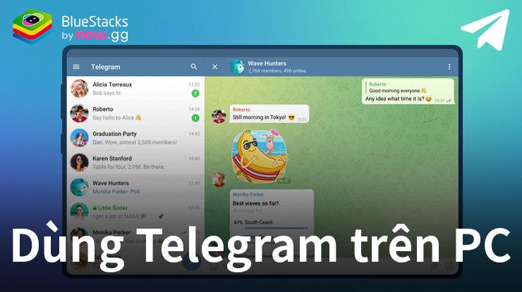 Trò chuyện bảo mật khi dùng app Telegram trên PC bằng BlueStacks