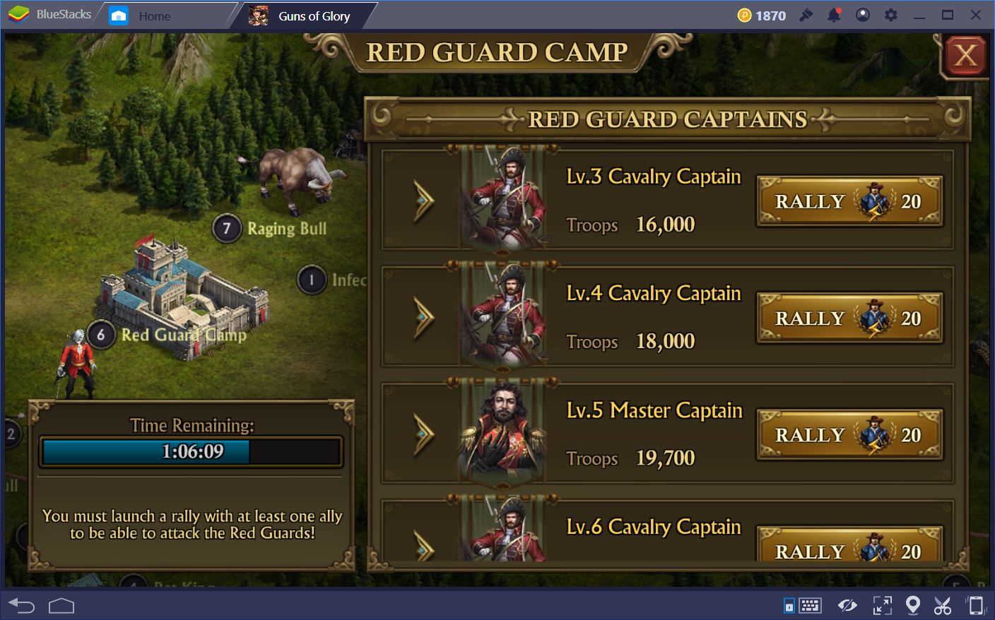 How To Attack Red Guard Camps In Guns of Glory on PC