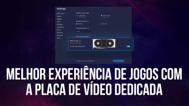 O BlueStacks fornece a melhor experiência de jogo escolhendo automaticamente a sua placa de vídeo dedicada