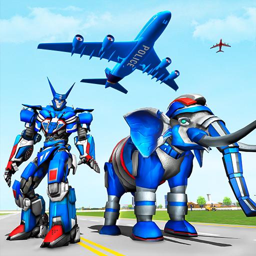 Police Elephant Robot Game: Police Transport Games