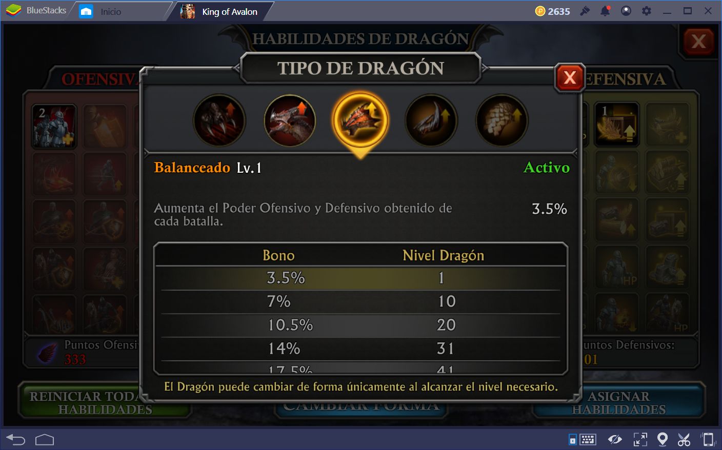 Guía para el Dragón en King of Avalon