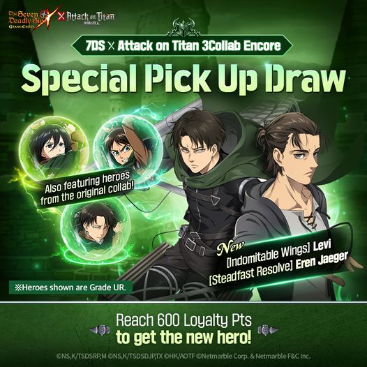 The Seven Deadly Sins x Attack on Titan Collab Encore – New Heroes & Events Await!