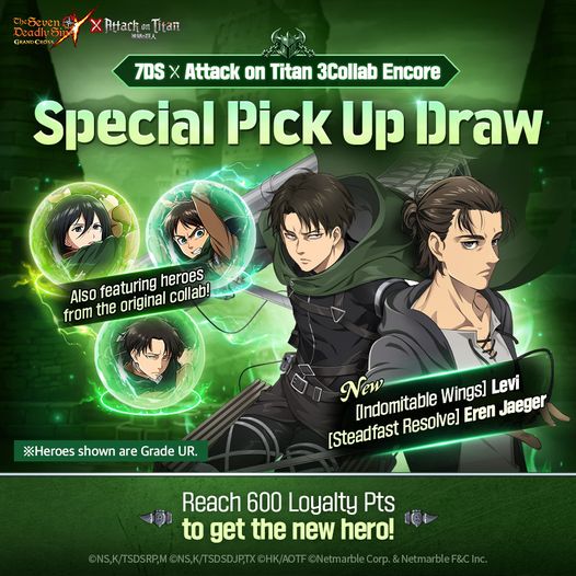 The Seven Deadly Sins x Attack on Titan Collab Encore – New Heroes & Events  Await!