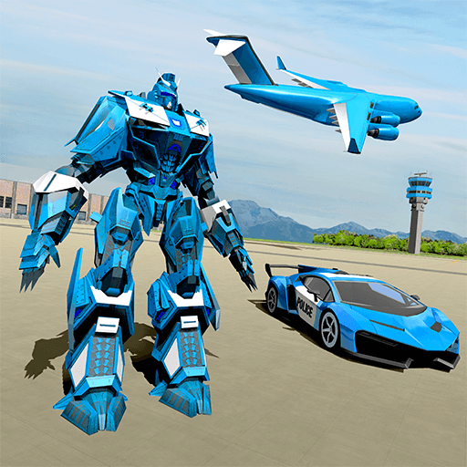 US Police Robot Car Game – Police Plane Transport