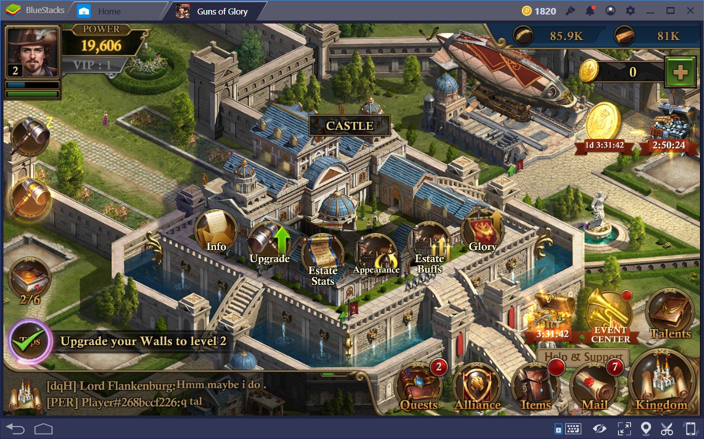 Guns of Glory on PC: Learning About The Castle and Kingdom Screens |  BlueStacks