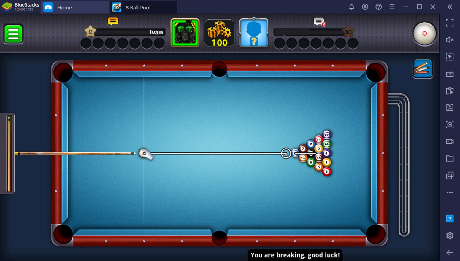 8 Ball Break - Basic Billiards