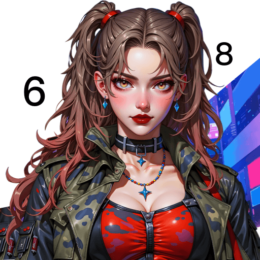 Cyber Anime Color by Numbers