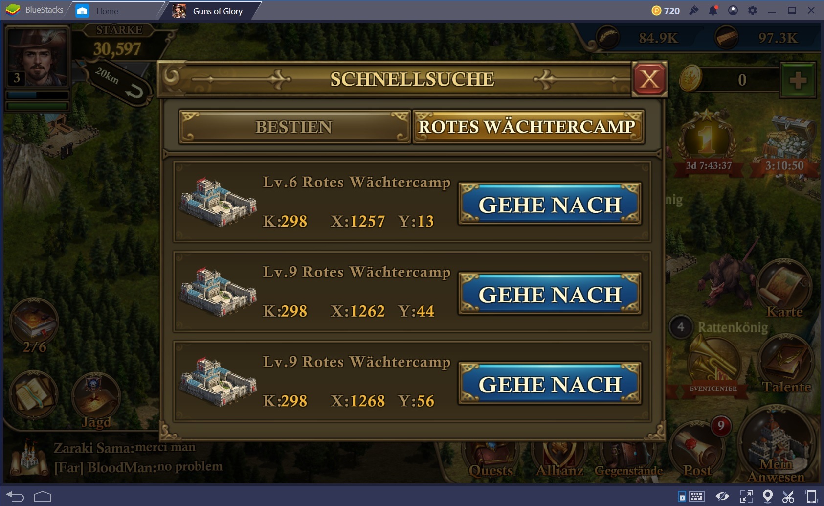 Wie man das rote Wächtercamp in Guns of Glory angreift