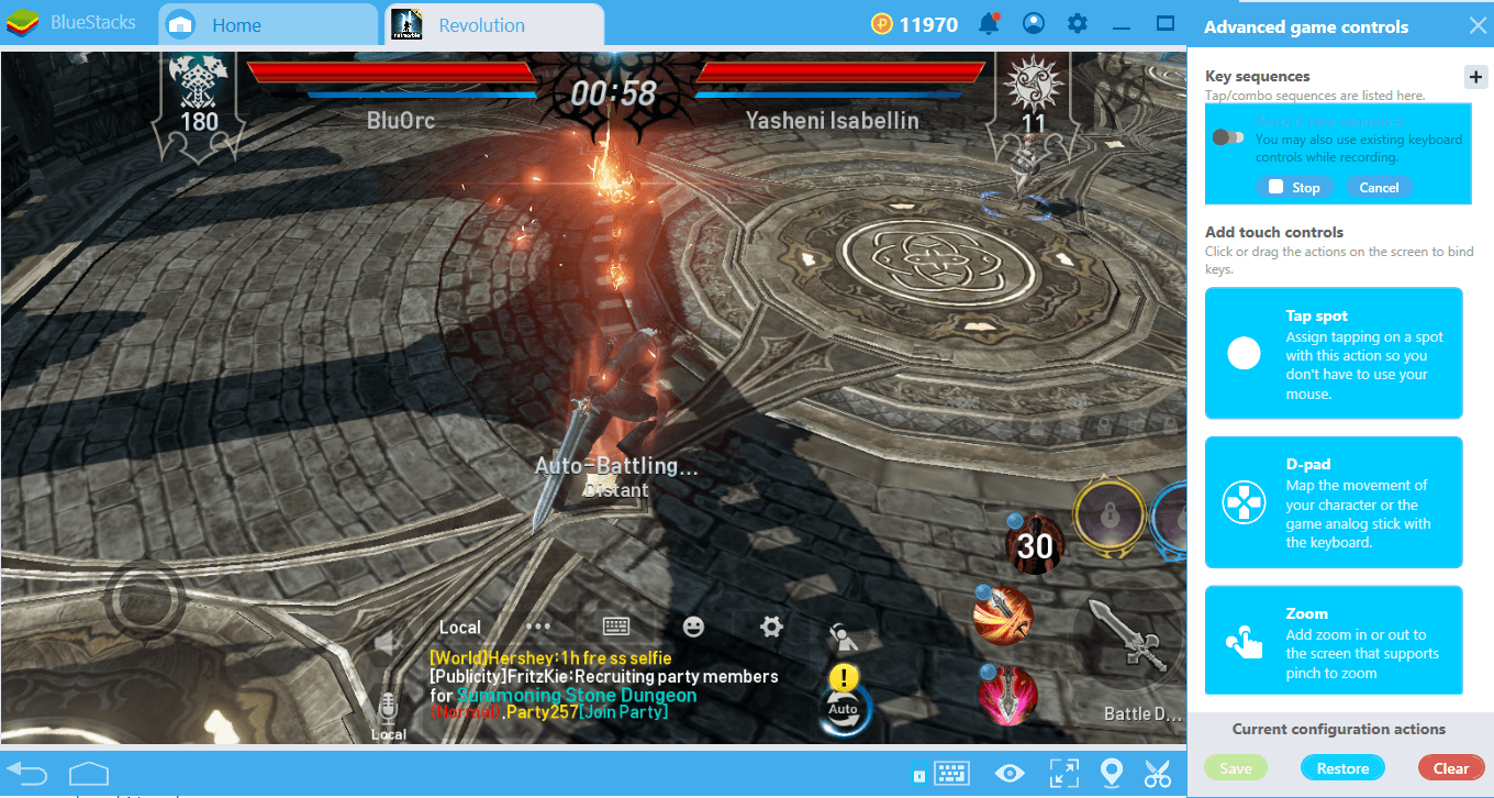 Make Grinding in Lineage II Revolution interesting With BlueStacks Combo Key