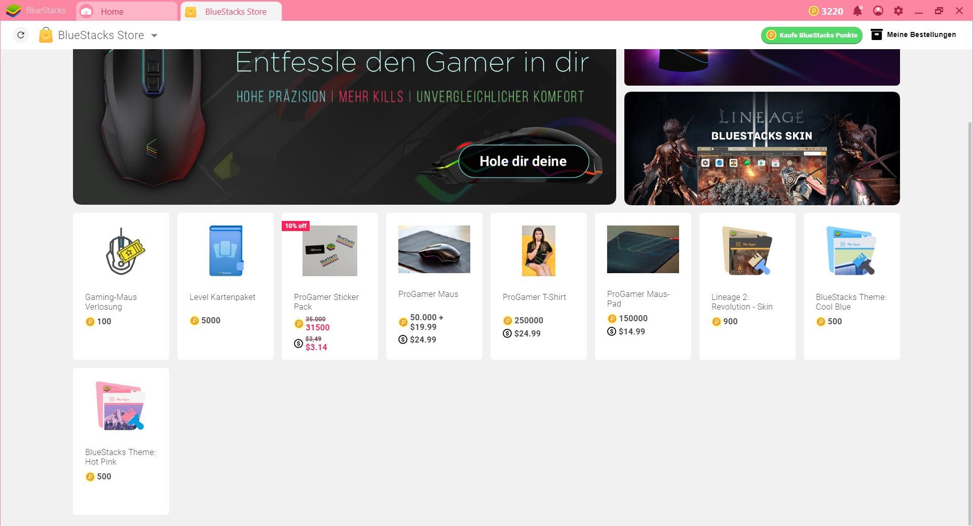 BlueStacks Punkte: Hole dir die ProGamer Gaming-Ausrüstung - umsonst!