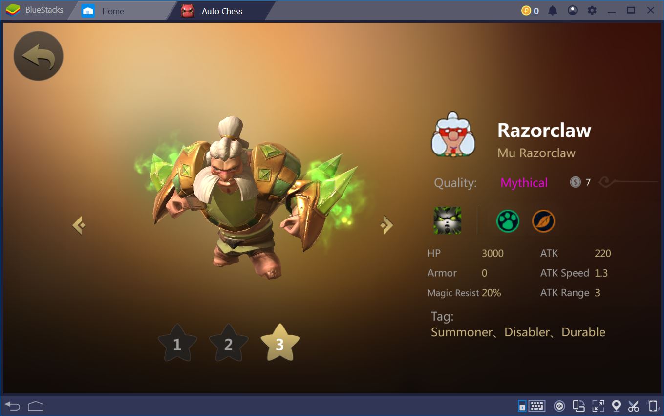 Razorclaw, Auto Chess Origin Wiki