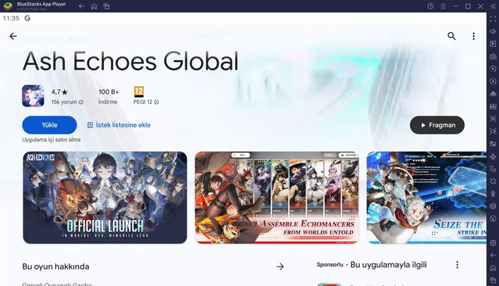 BlueStacks ile Ash Echoes Global PC Kurulum Rehberi