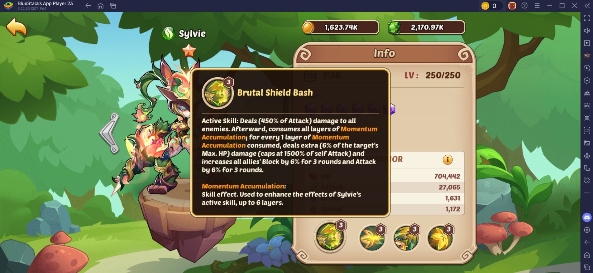 Le Guide de Sylvie dans Idle Heroes : Compétences, Artefacts, Pierres et Arbre des Compétences