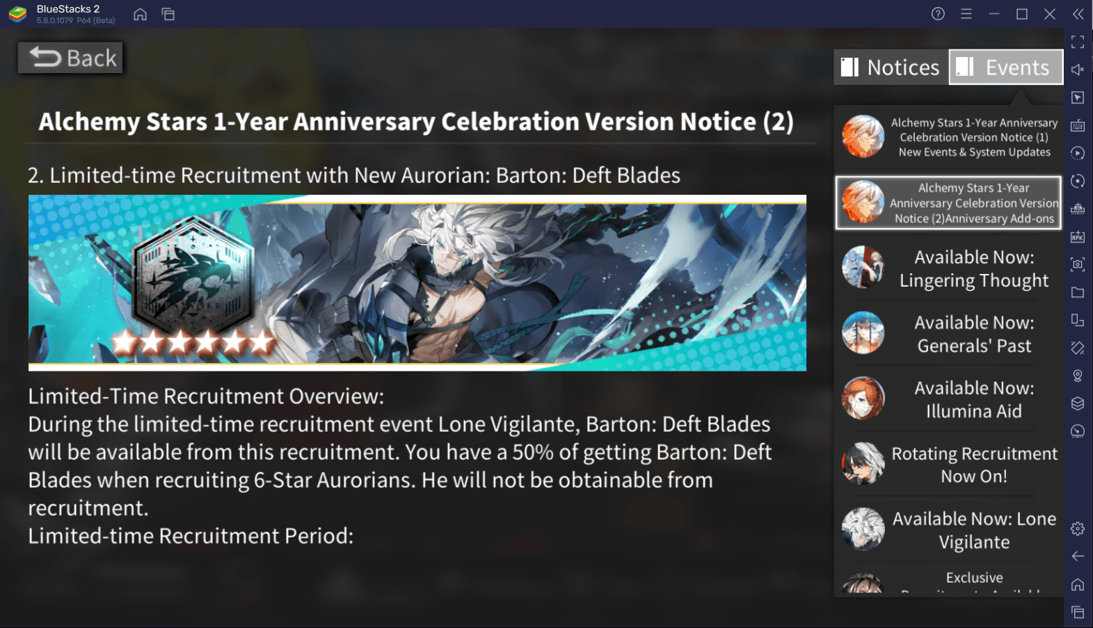 Alchemy Stars – Reinhardt, Barton: Deft Blades, and Vice: Keen Sight Limited-Time Aurorians for 1st Year Anniversary