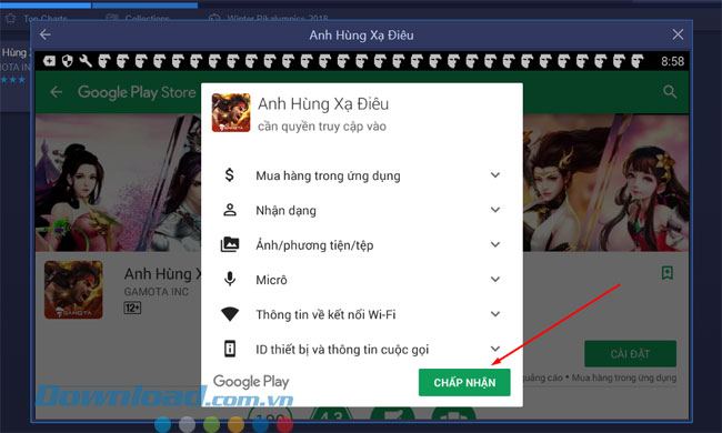 Hướng dẫn cài đặt và chơi Anh Hùng Xạ Điêu trên máy tính với BlueStacks