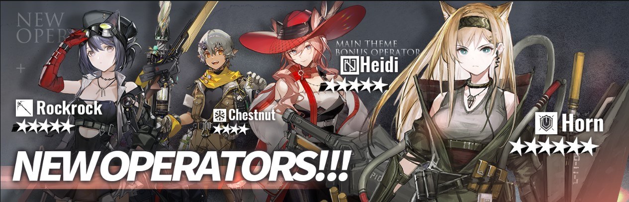 Arknights – New Operators Horn, Rockrock, Heidi and Chestnut in Shatterpoint Event
