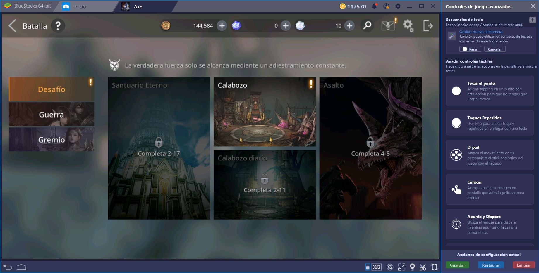 Guía de Configuración de BlueStacks para AxE: Alliance vs Empire