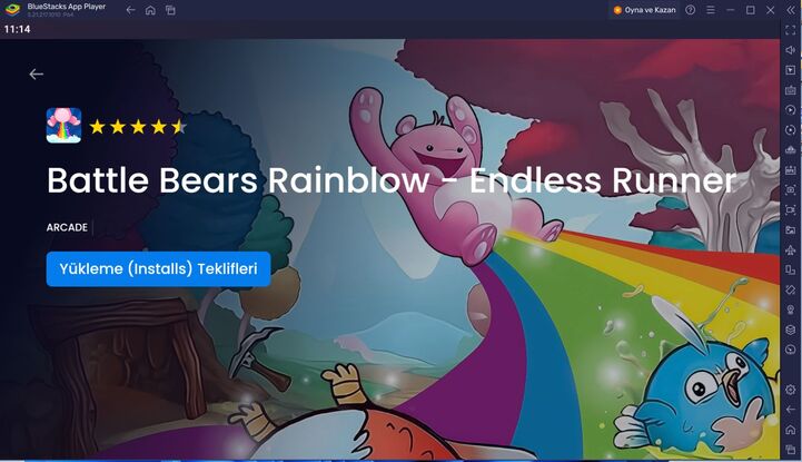 BlueStacks ile Battle Bears RainBlow - Endless Runner PC Kurulum Rehberi