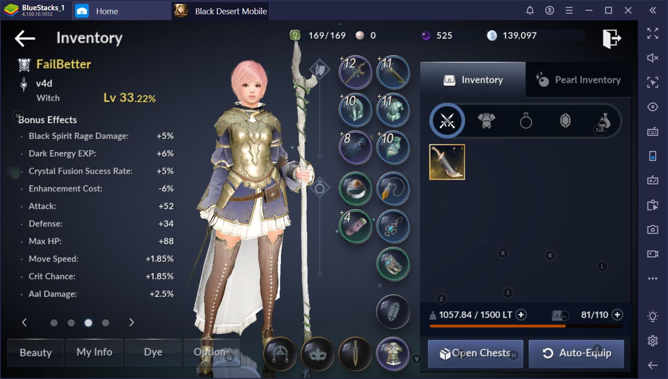 Black Desert Mobile on PC: Guide to Armor, Accessories, and Stats
