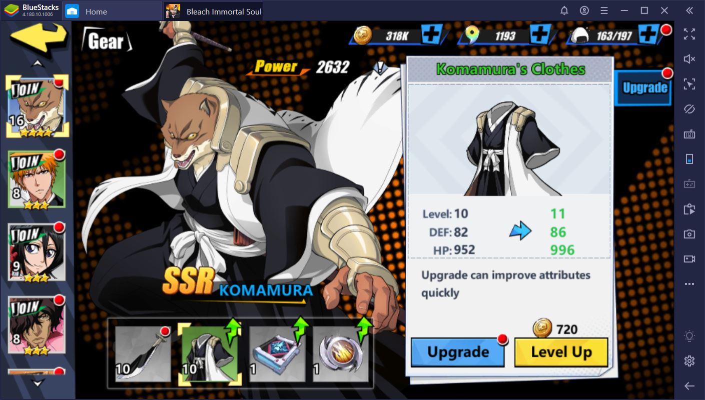 Bleach: Immortal Soul on PC – How to Upgrade Characters and Increase Your SP