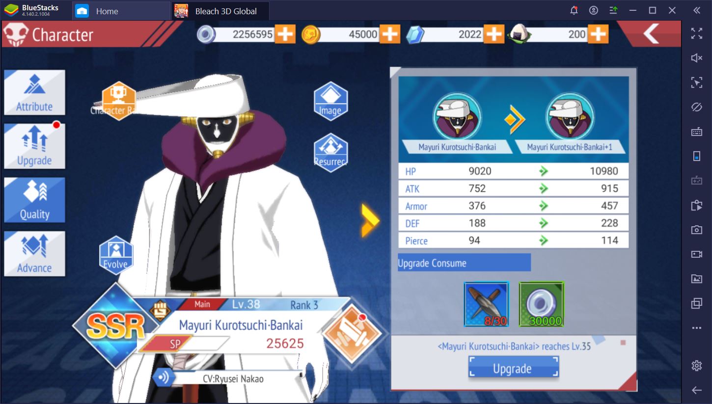 BLEACH Mobile 3D on PC: How to Upgrade Your Characters Quickly