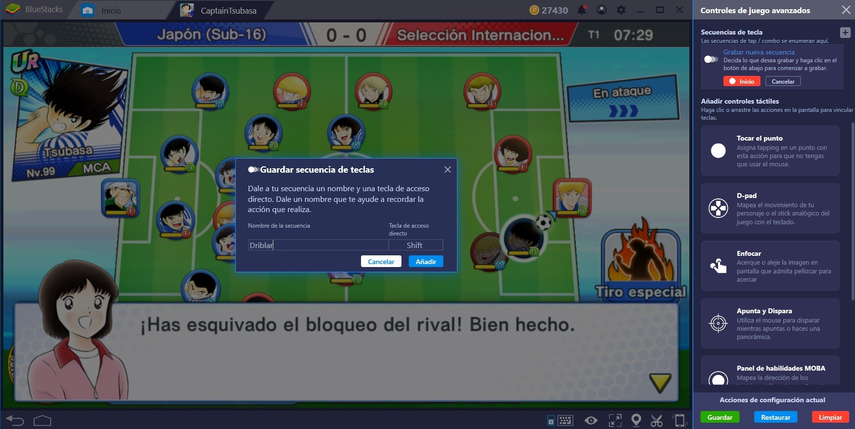 ¡Trae la Tecla de Combo BlueStacks al Campo de Fútbol!