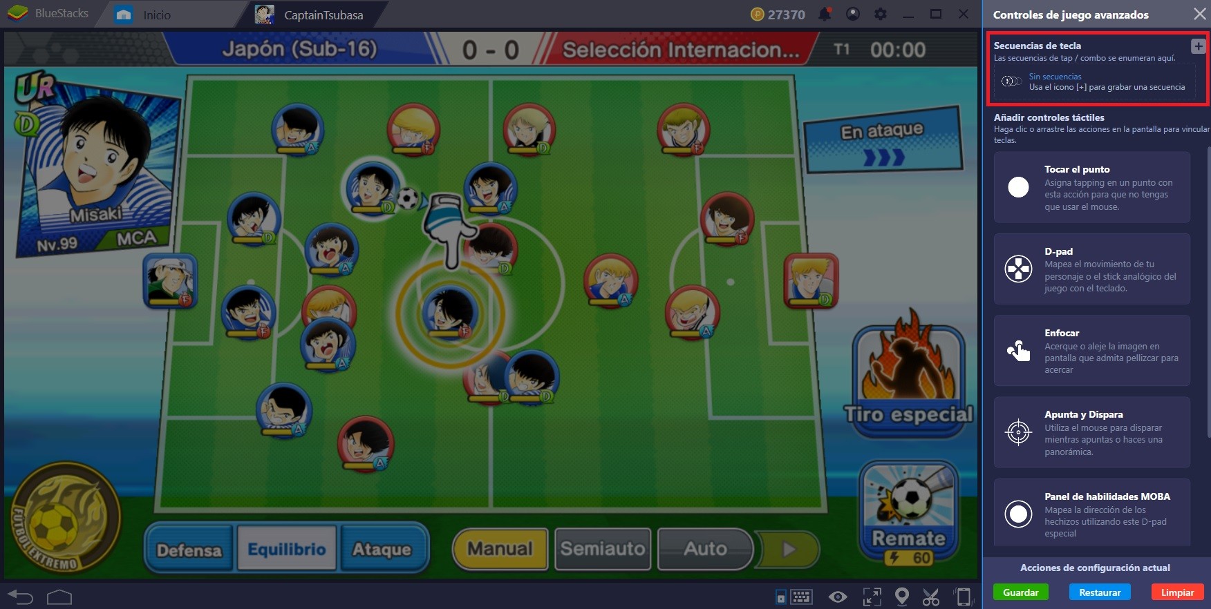 ¡Trae la Tecla de Combo BlueStacks al Campo de Fútbol!