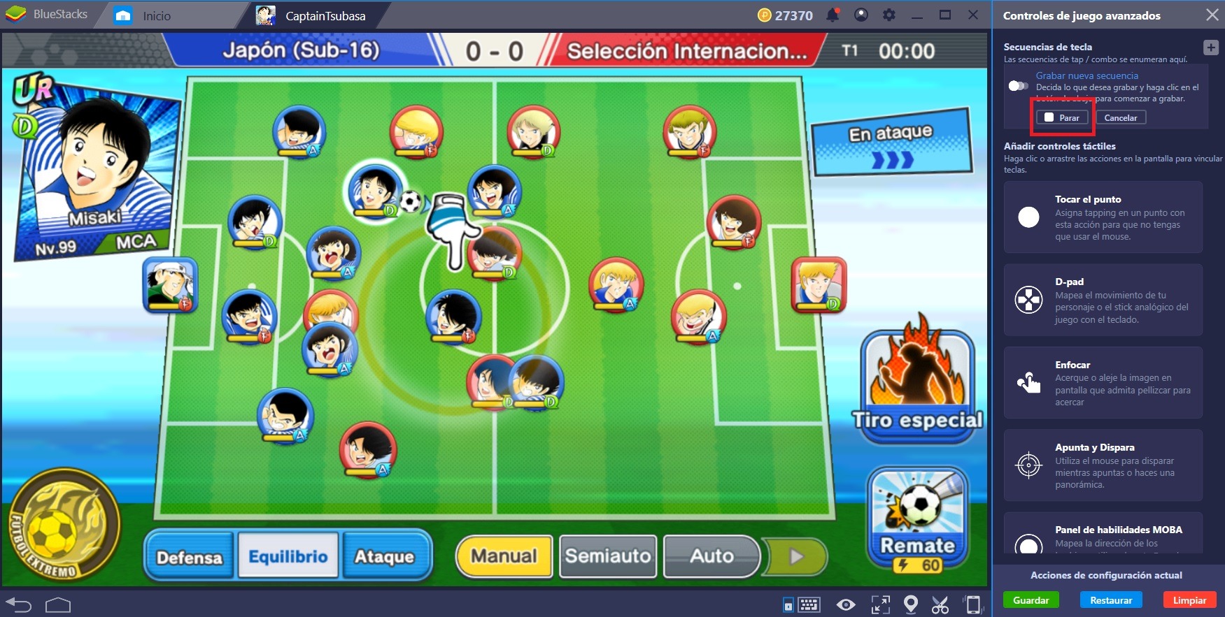 ¡Trae la Tecla de Combo BlueStacks al Campo de Fútbol!