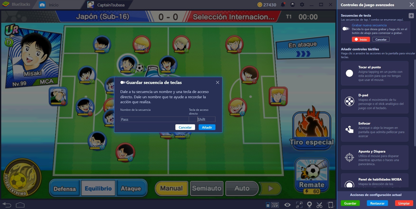 ¡Trae la Tecla de Combo BlueStacks al Campo de Fútbol!