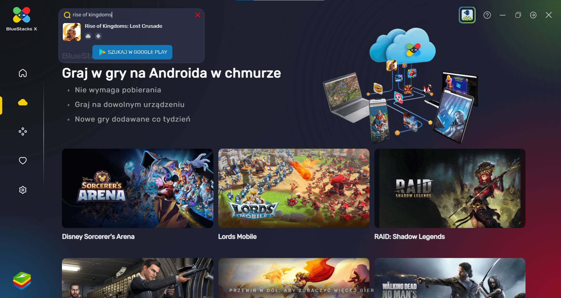 Jak zagrać w Rise of Kingdoms w chmurze z BlueStacks X