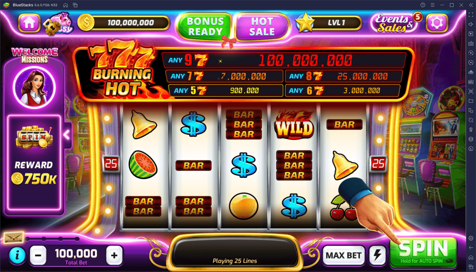 Cara Memainkan Baba Wild Slots - Vegas Casino di PC dengan BlueStacks