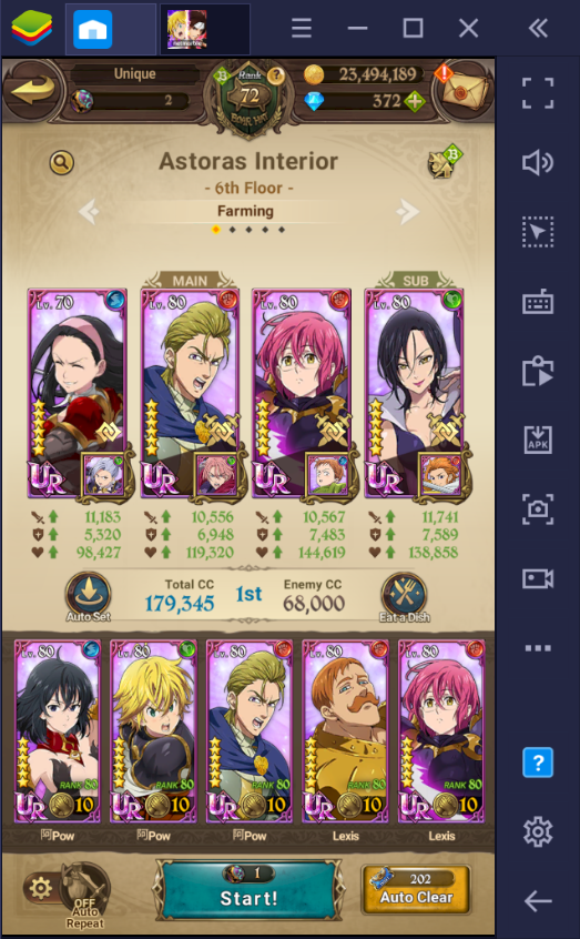 Best Team for Red Book Farming in The Seven Deadly Sins: Grand Cross