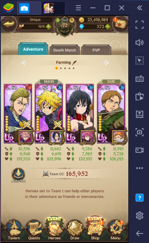 Best Team for Red Book Farming in The Seven Deadly Sins: Grand Cross