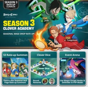 Aktualizacja 3 sezonu Black Clover M - nowe postacie, zmiany na arenach, wydarzenia Płonącego czasu i nie tylko