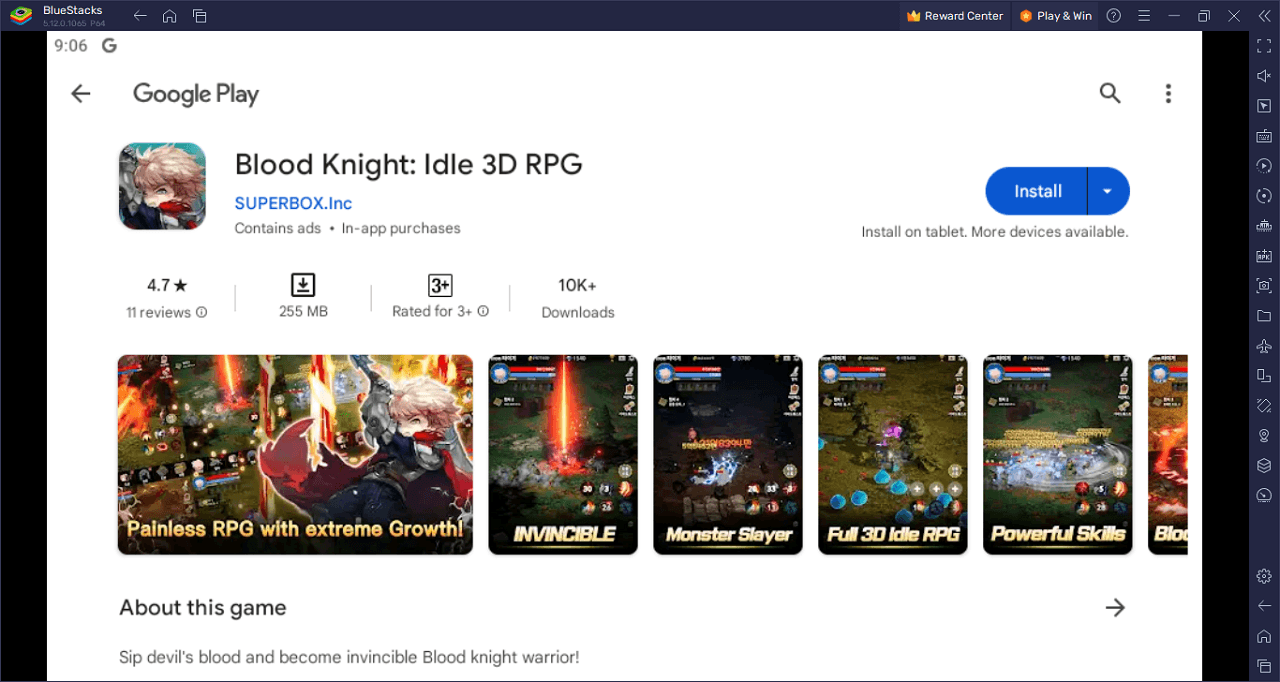 How to Play Blood Knight: Idle 3D RPG on PC with BlueStacks