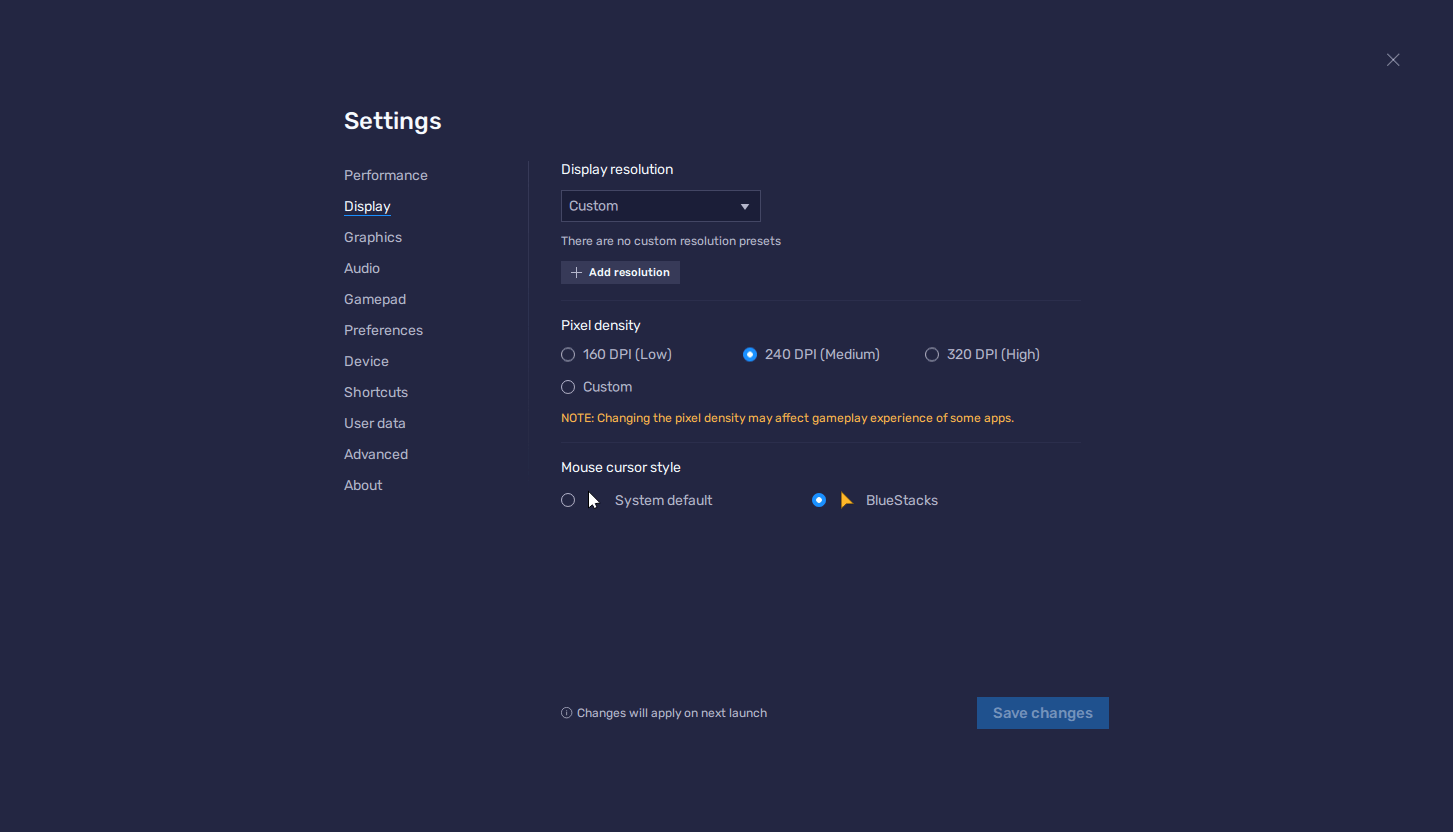Custom Resolution Presets Support Now Available on BlueStacks Version 5.8